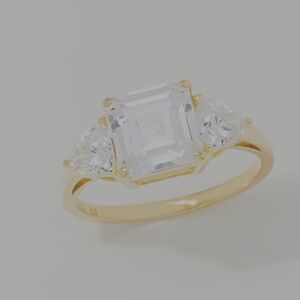 New Gold Plated Three Stone Ring 8